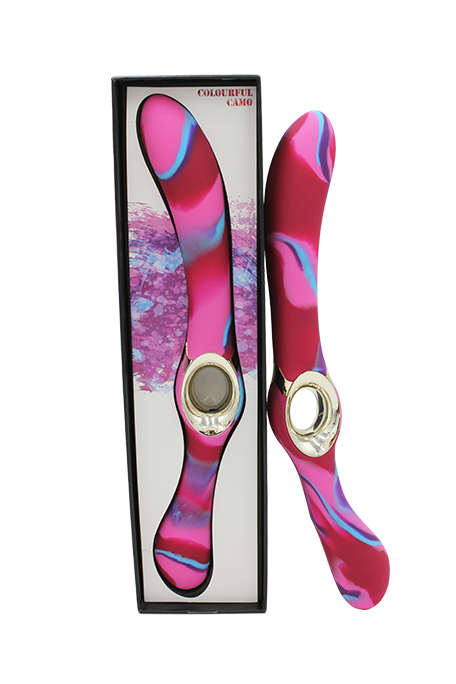 Colourful Camo Entice Double Ended Vibrator Pink with Dual Motors and Multiple Functions