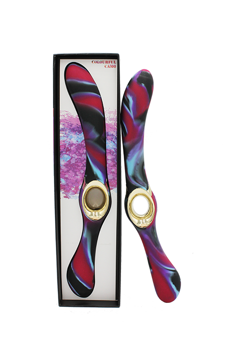 Colourful Camo Entice Double Ended Vibrator Blue