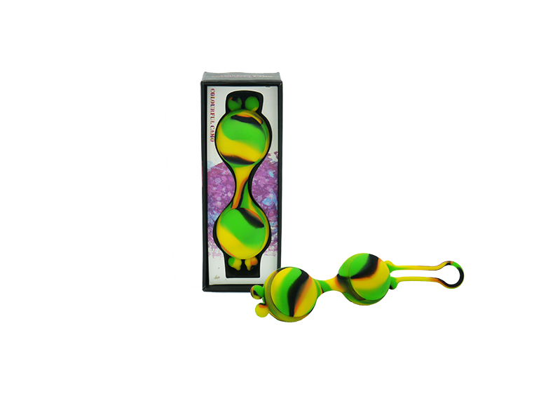 Colourful Camo Lana Kegel Ball Yellow with Soft Silicone Body Safe Material