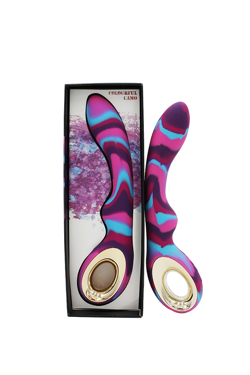 Colourful Camo Magic Vibrator Pink Soft Silicone G-Spot Stimulator with Double Motors and Waterproof Design