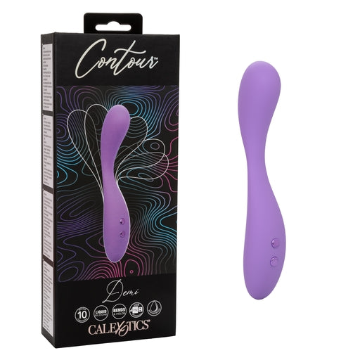 Contour Demi Purple Flexible Liquid Silicone Massager with 10 Vibration Functions and Waterproof Design
