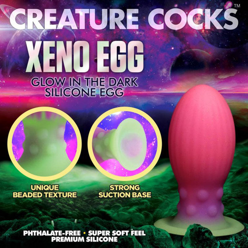 Creature Cocks Xeno Egg (Glow in Dark) – Ribbed Alien Egg Vibrator 4.5 inch