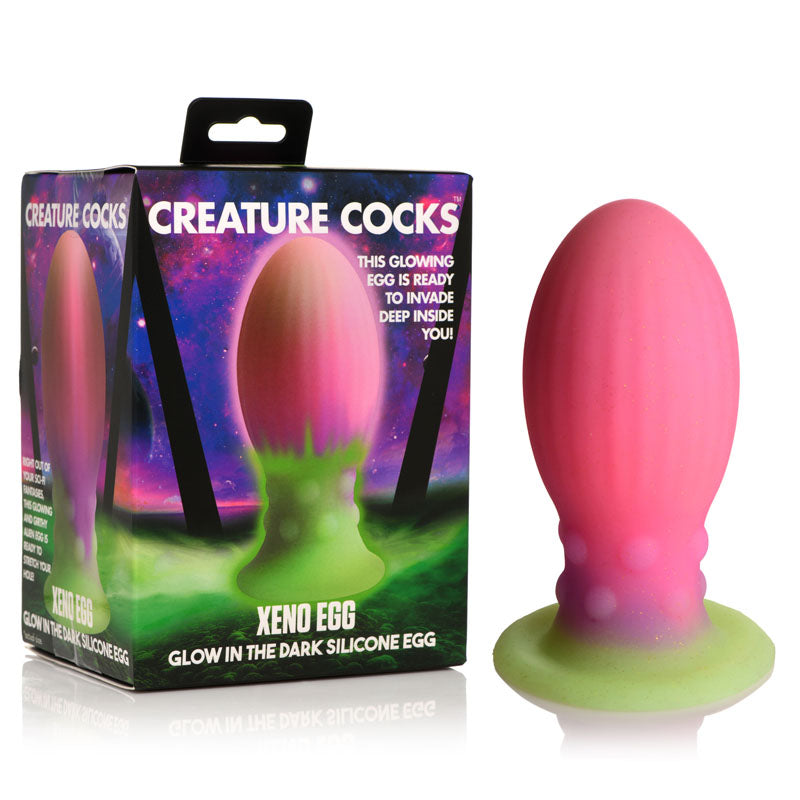 Creature Cocks Xeno Egg (Glow in Dark) – Ribbed Alien Egg Vibrator 4.5 inch