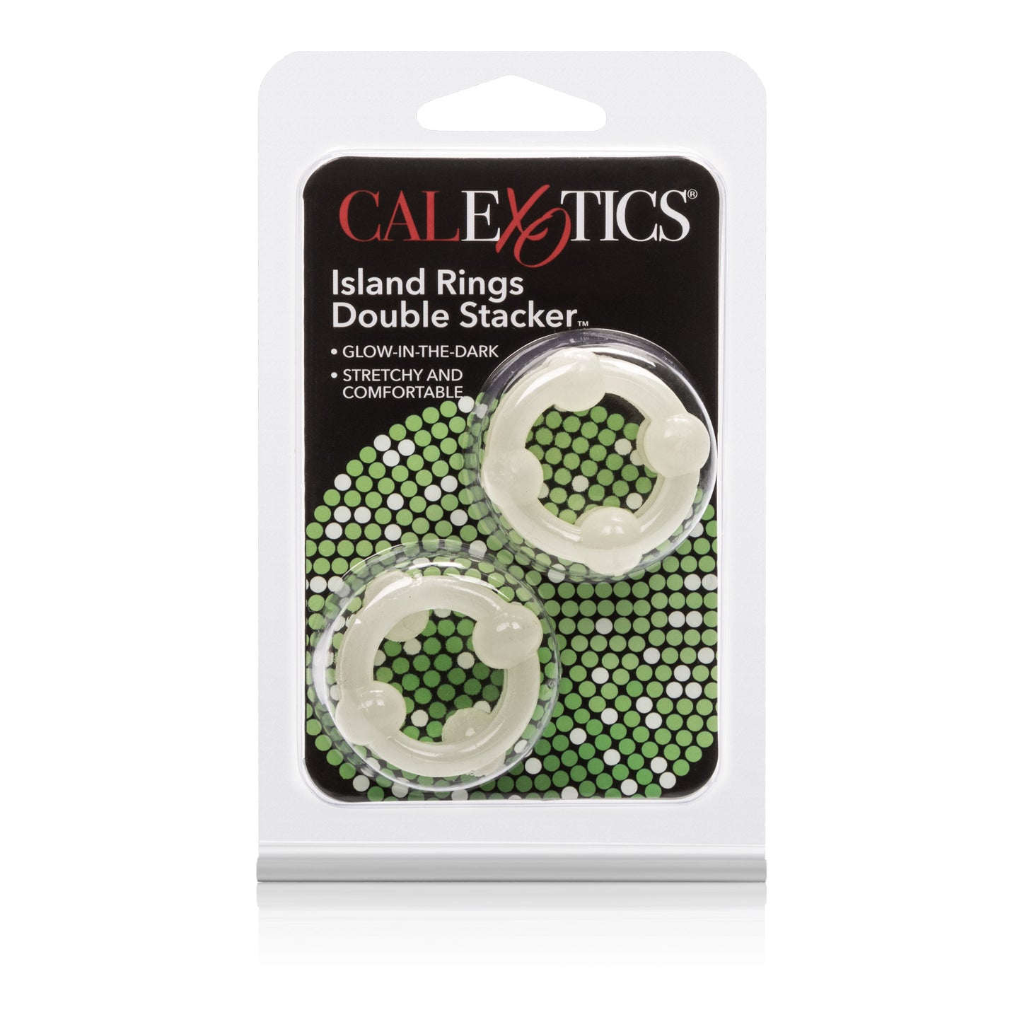 Island Rings Double Stacker Glow In The Dark Stretchy Cock Rings 0.75 Inch 2 Cm Duo