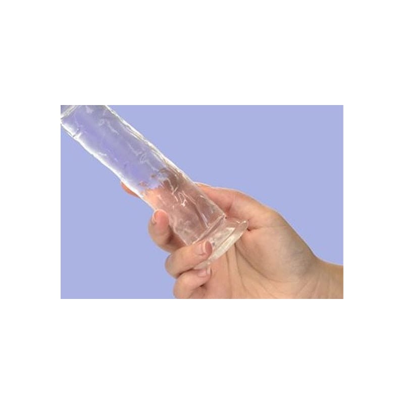 Crystal Dildo Straight 7 Inch Clear Premium Body Safe TPE