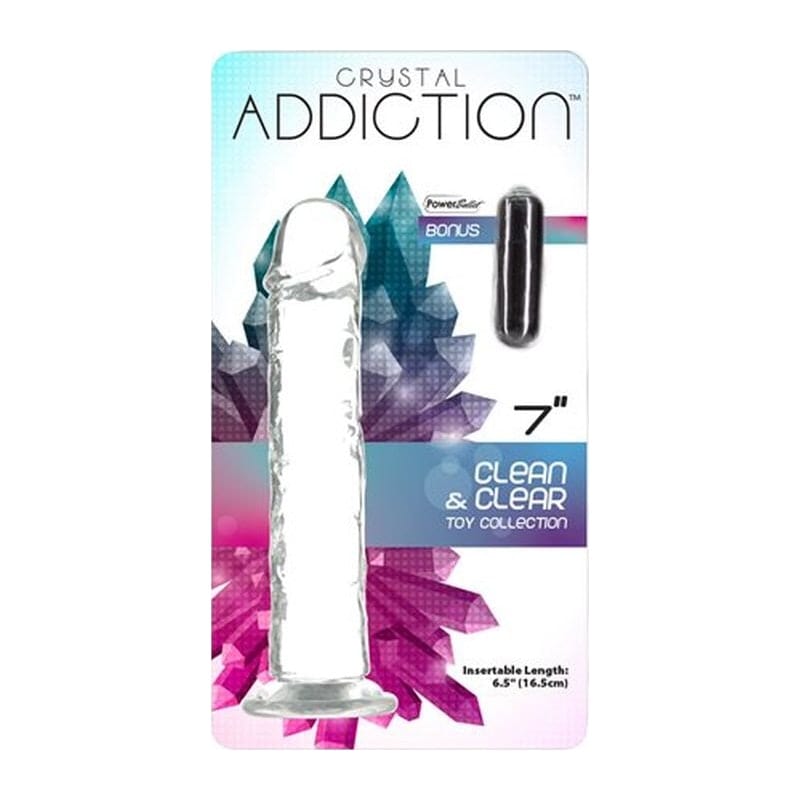 Crystal Dildo Straight 7 Inch Clear Premium Body Safe TPE