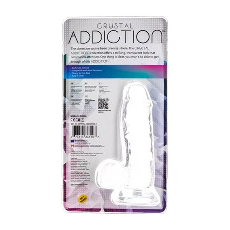 Crystal Dildo with Balls 6 Inch Clear TPE