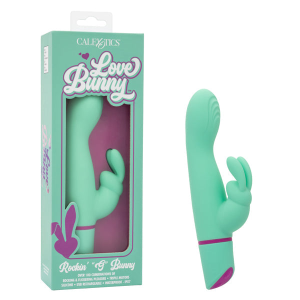 Love Bunny Rockin' G Bunny Silicone Waterproof Vibrator 7.5 Inch Mint Green