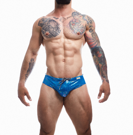 Cut 4 Men Emerald Blue Swimwear Brief Large
