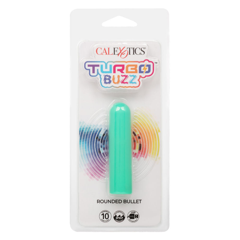 Turbo Buzz Rounded Bullet (Green) – Compact 10-Function Vibrator