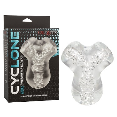 Cyclone Dual Chamber Stroker Transparent Soft Stretchy Material Easy-Grip Design