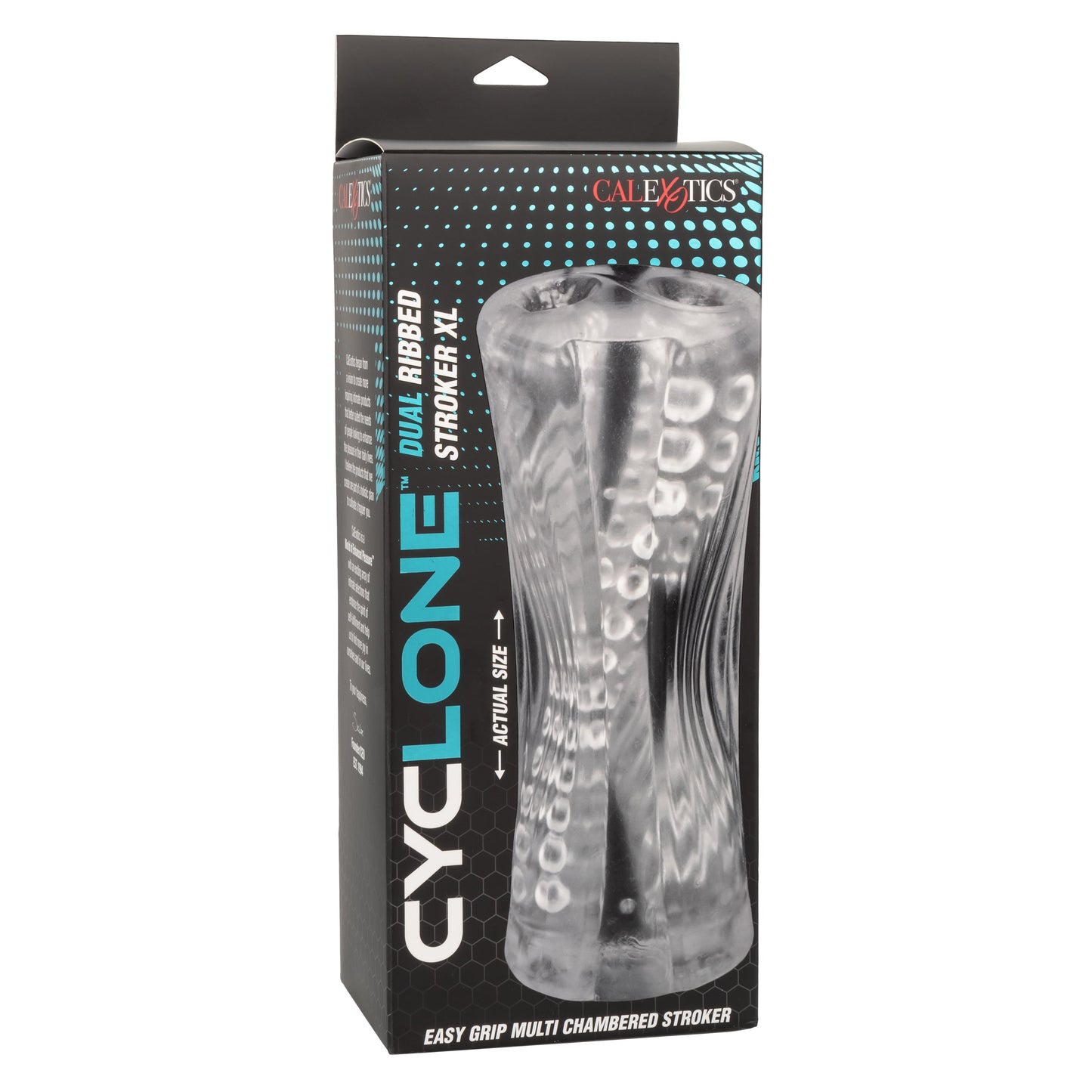 Cyclone Dual Ribbed Stroker XL Transparent Easy Grip Multi-Chambered Stroker