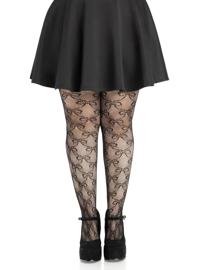Plus Bow Net Tights – Plus Size Nylon Spandex Tights