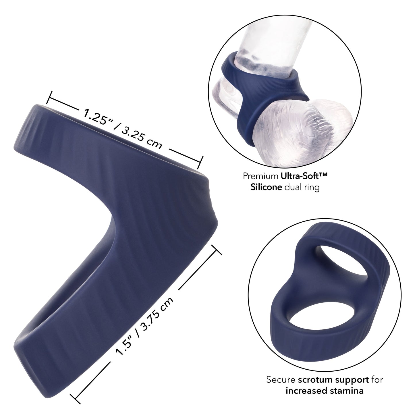 Viceroy Max Dual Silicone (Black) – Stretchy Stamina Cock Ring