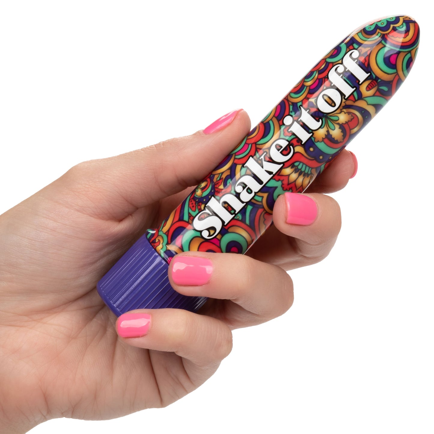 Naughty Bits Shake It Off Powerful Mini Vibrator 4.25 Inch Waterproof Colorful Design
