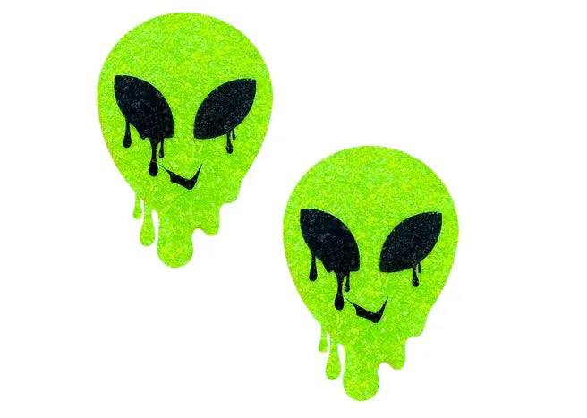 Super Sparkle Lemon Lime Blacklight Reactive Pasties