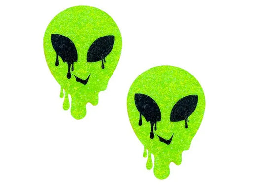 Super Sparkle Lemon Lime Blacklight Reactive Pasties > Clothes > Pasties
