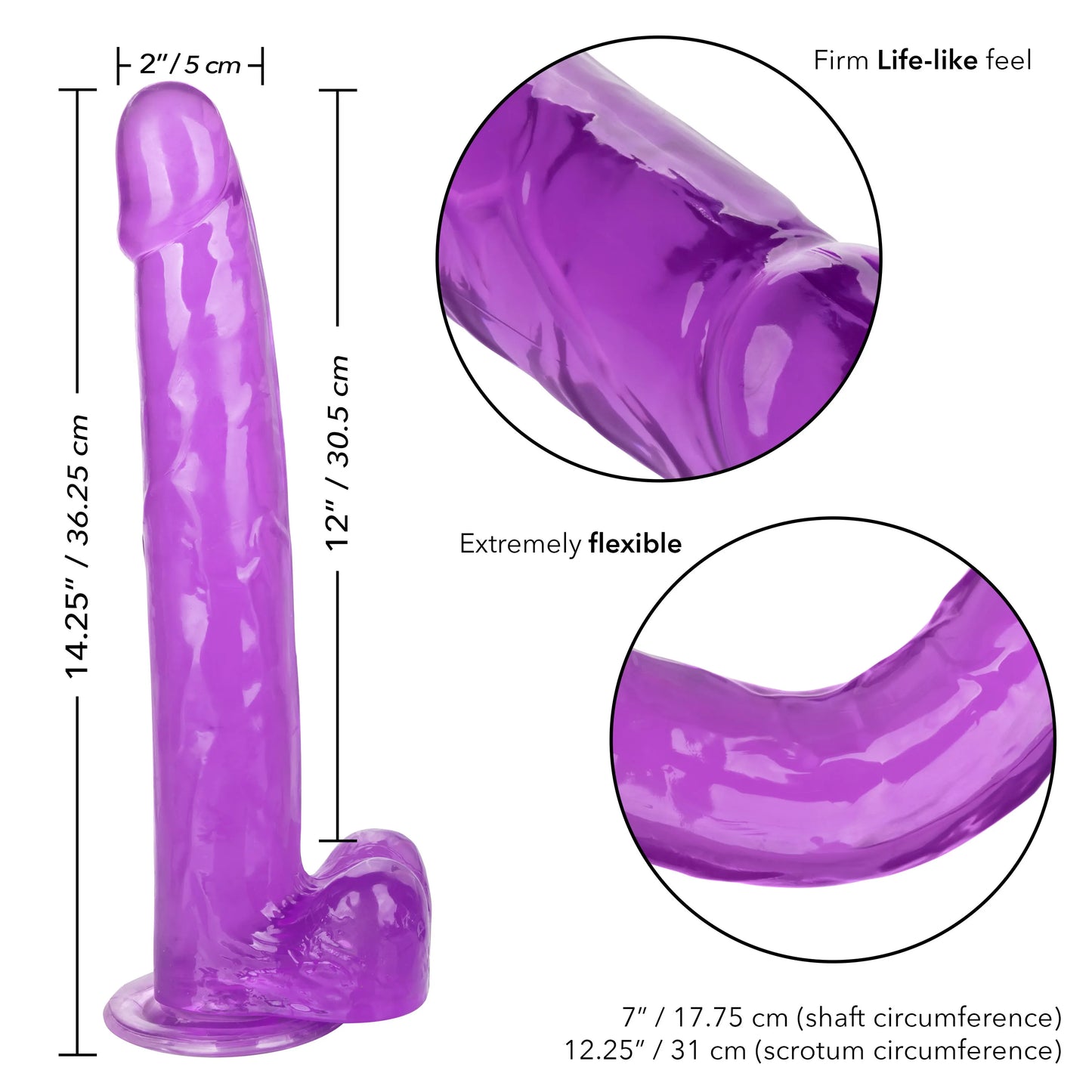 Size Queen 12 Inch Realistic Dildo – Firm 30.5 Cm Dildo