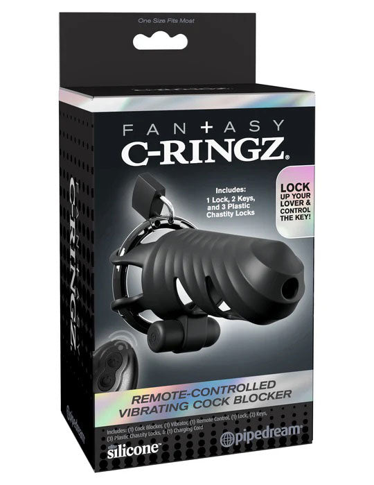 Fantasy C-Ringz (Black) – Remote-Controlled Vibrating Cock Blocker