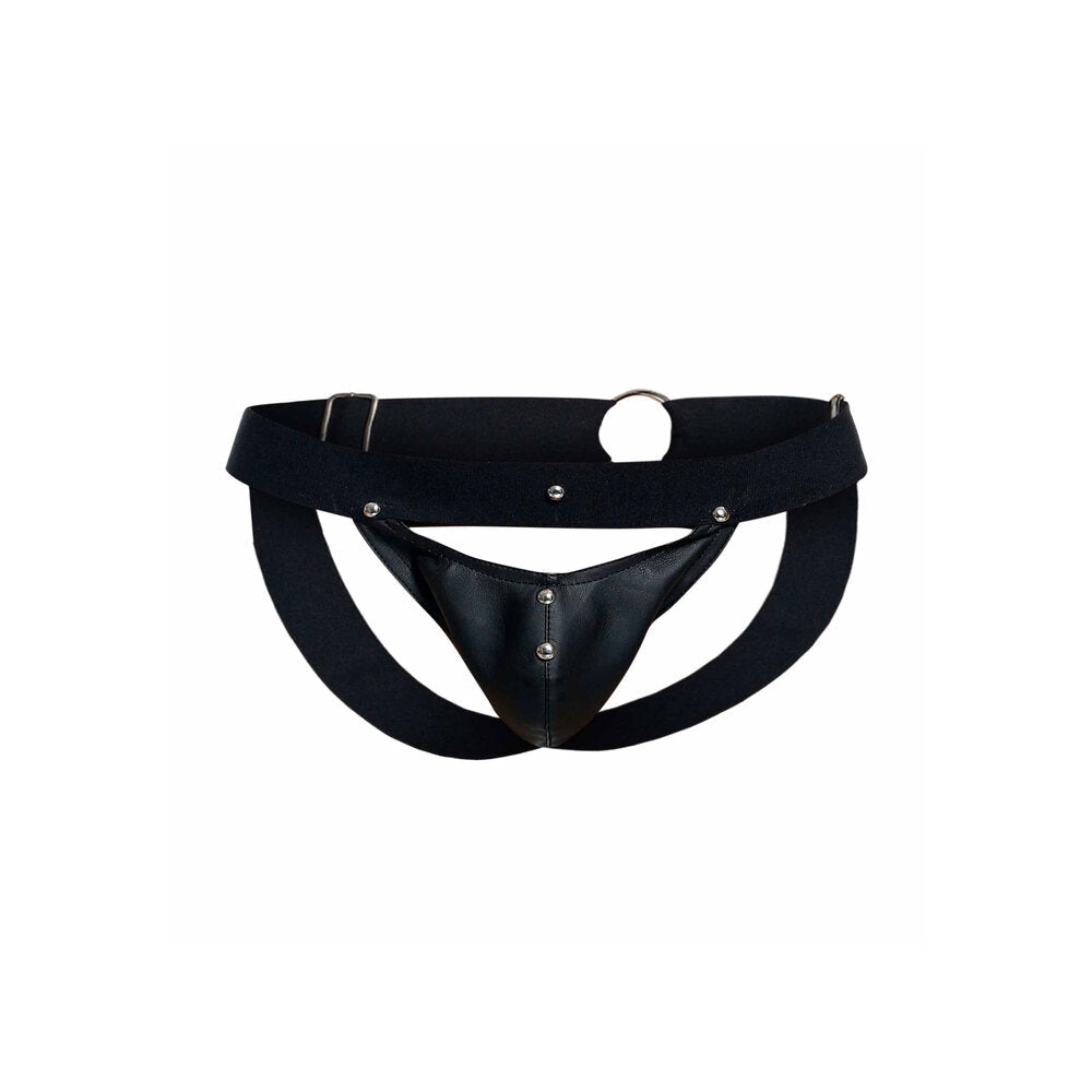 Dungeon Peekaboo Jockstrap – Faux Leather Adjustable Jockstrap