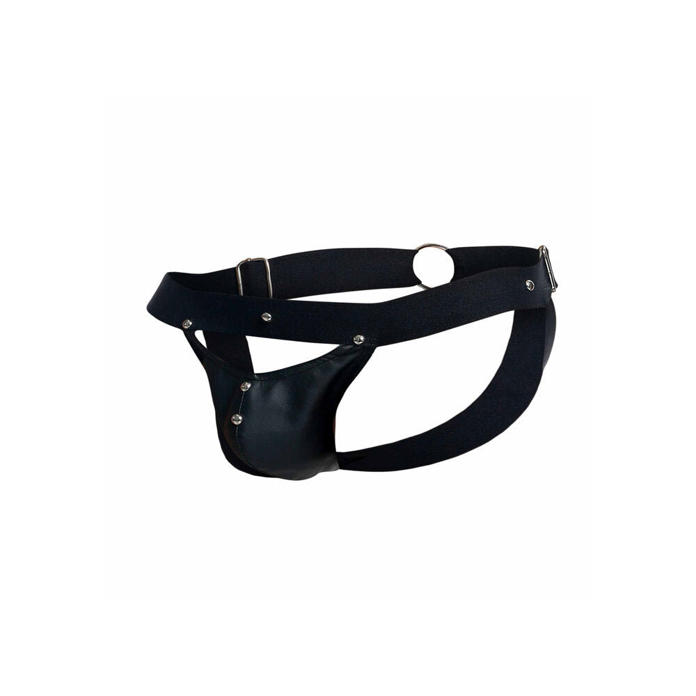 Dungeon Peekaboo Jockstrap – Faux Leather Adjustable Jockstrap