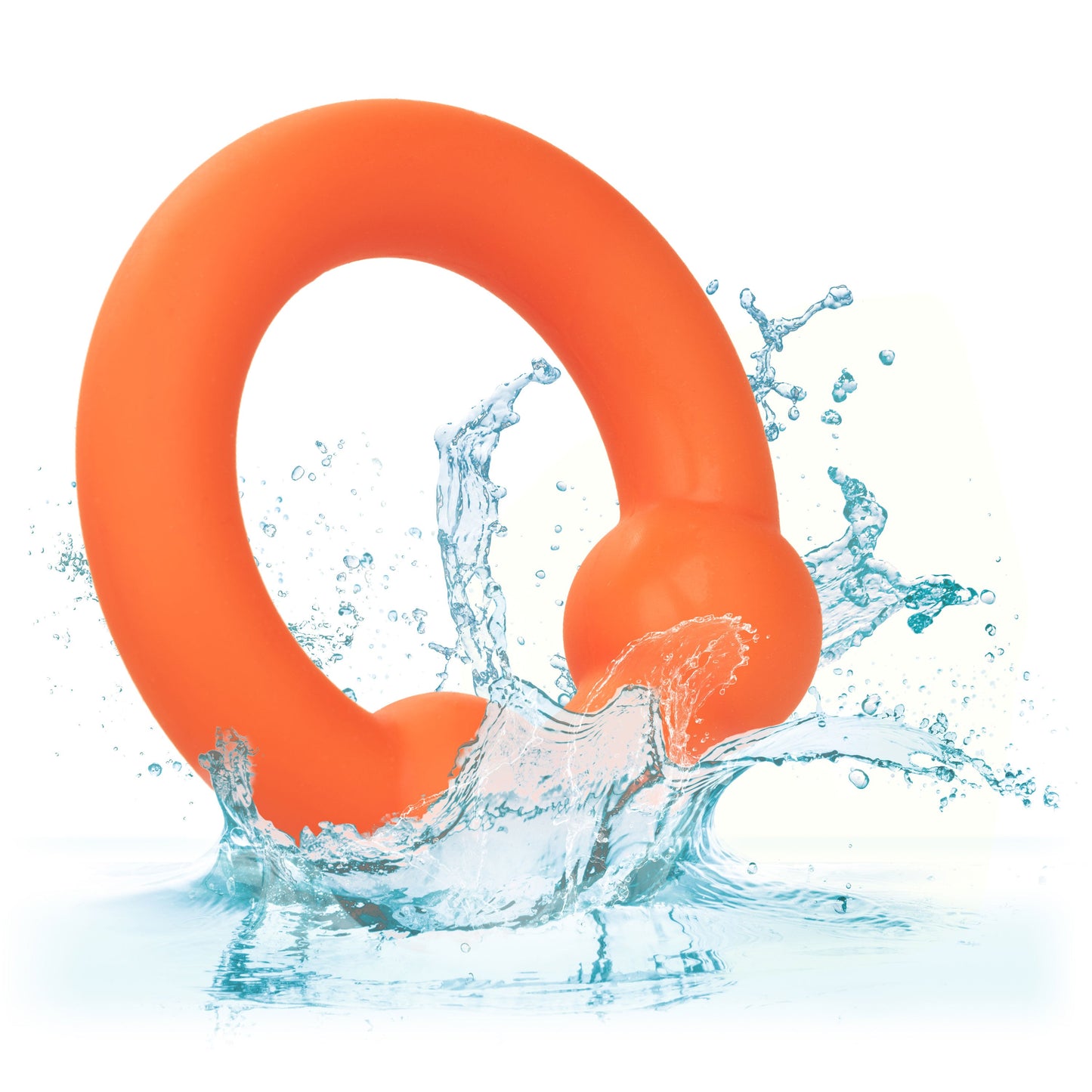 Alpha Liquid Silicone Dual Ball Ring Orange Ultra Stretchy Enhancer Ring