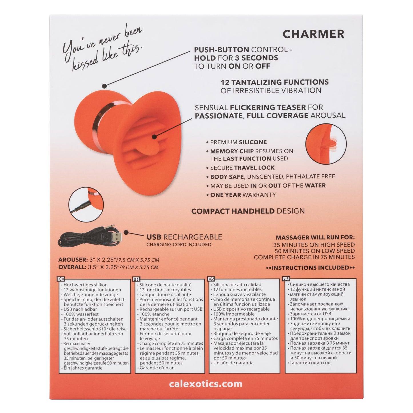 Tantalize French Kiss Charmer – Compact Flickering Tongue Teaser Vibrator
