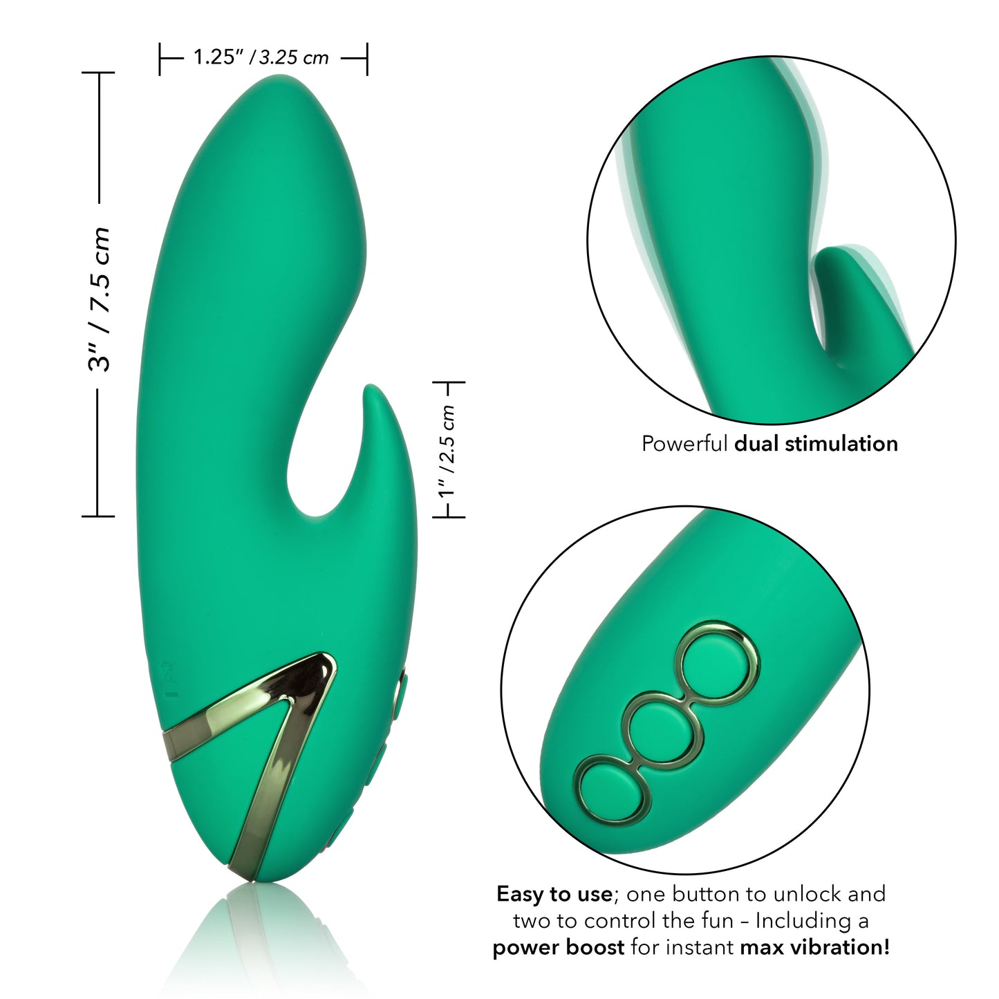California Dreaming Sierra Sensation Flexible Teaser in Green with 10 Vibration Modes and Silicone Body