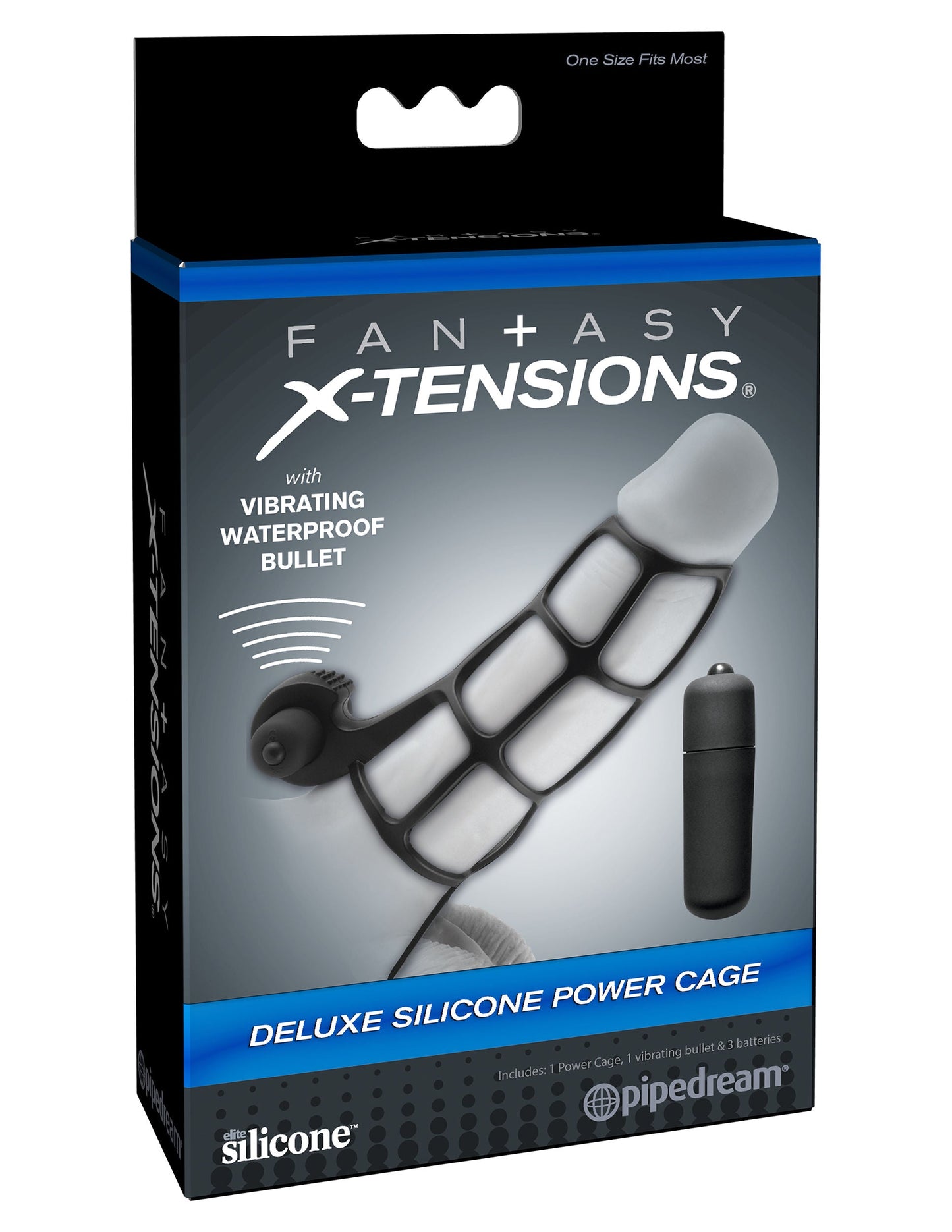 Deluxe Silicone Power Cage Erection Enhancer in Black