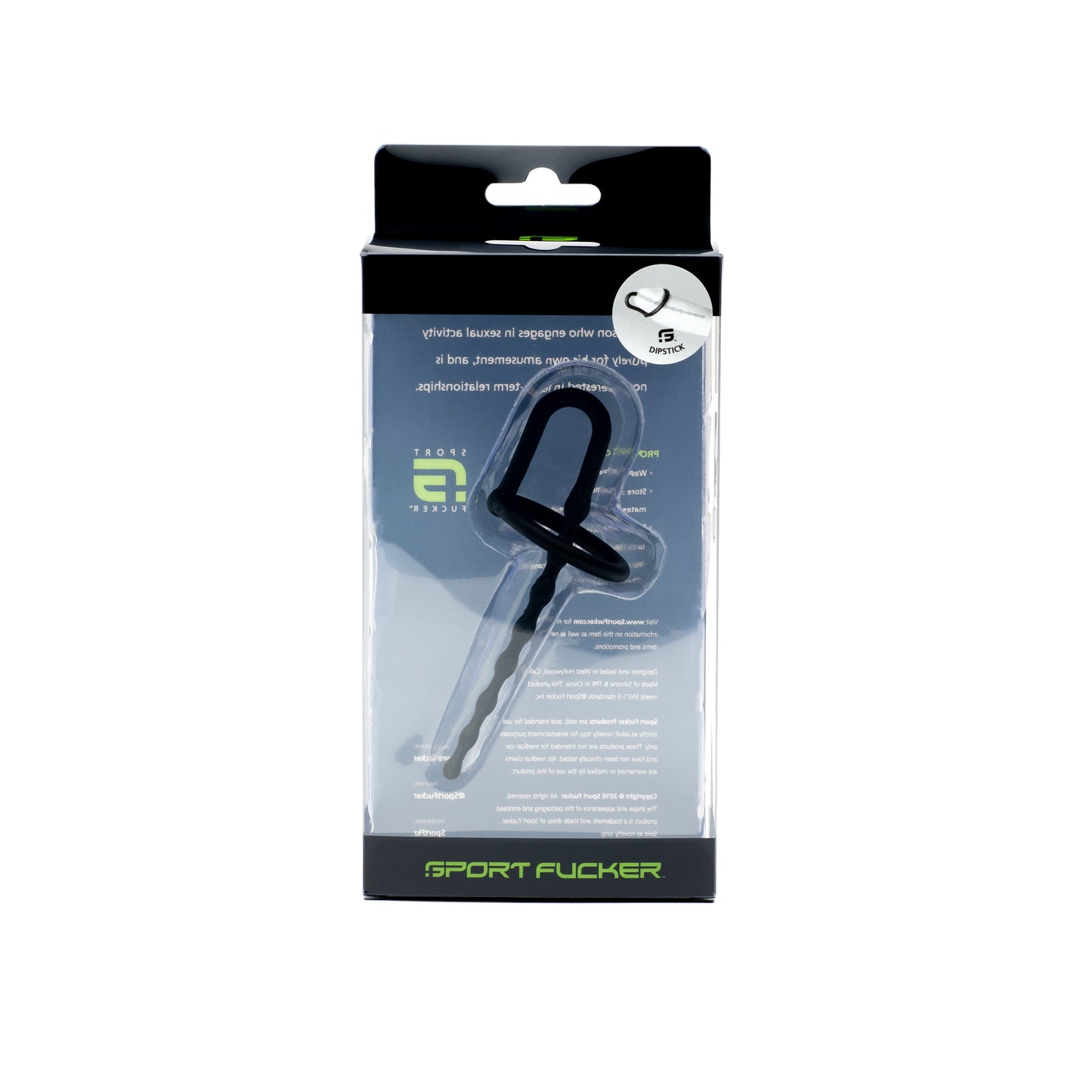 Dipstick Black Penis Sound with Glans Ring by Sport Fucker Silicone