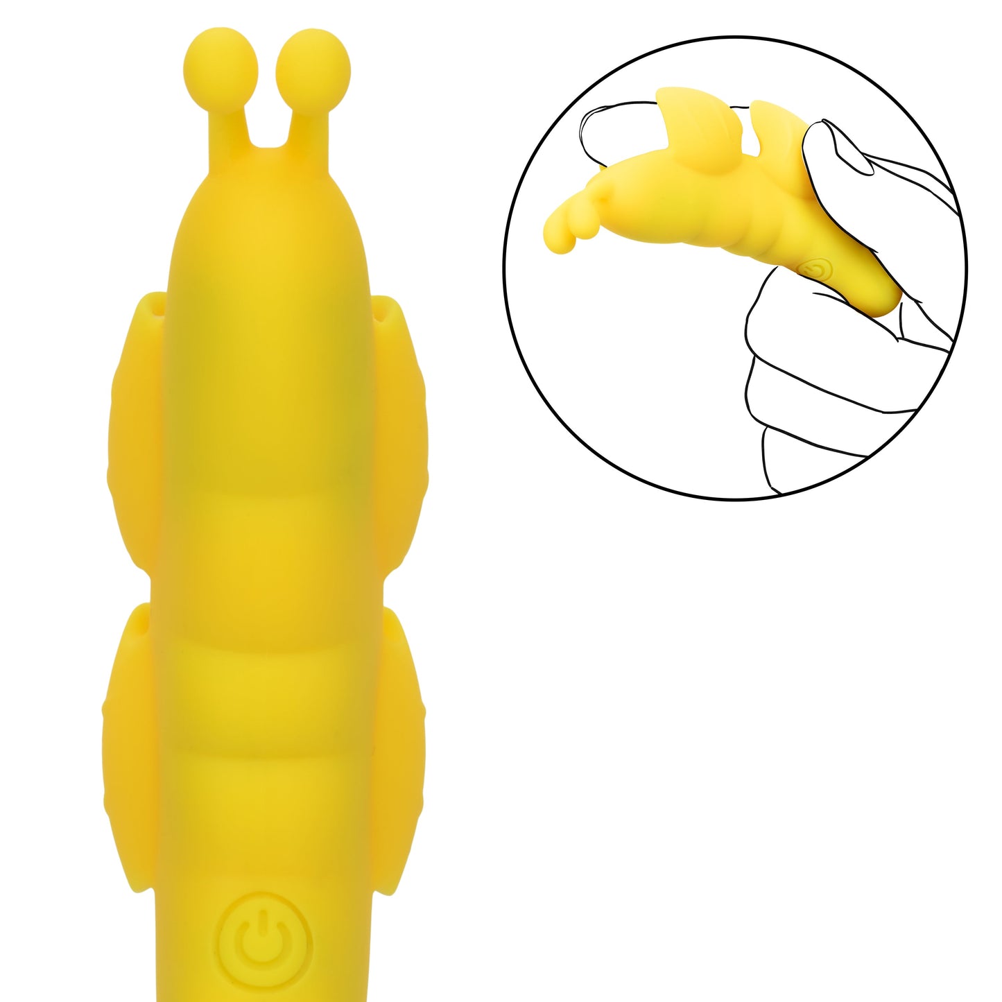 Neon Vibes The Butterfly Vibe Yellow Silicone Finger Teaser with 10 Functions and Rechargeable