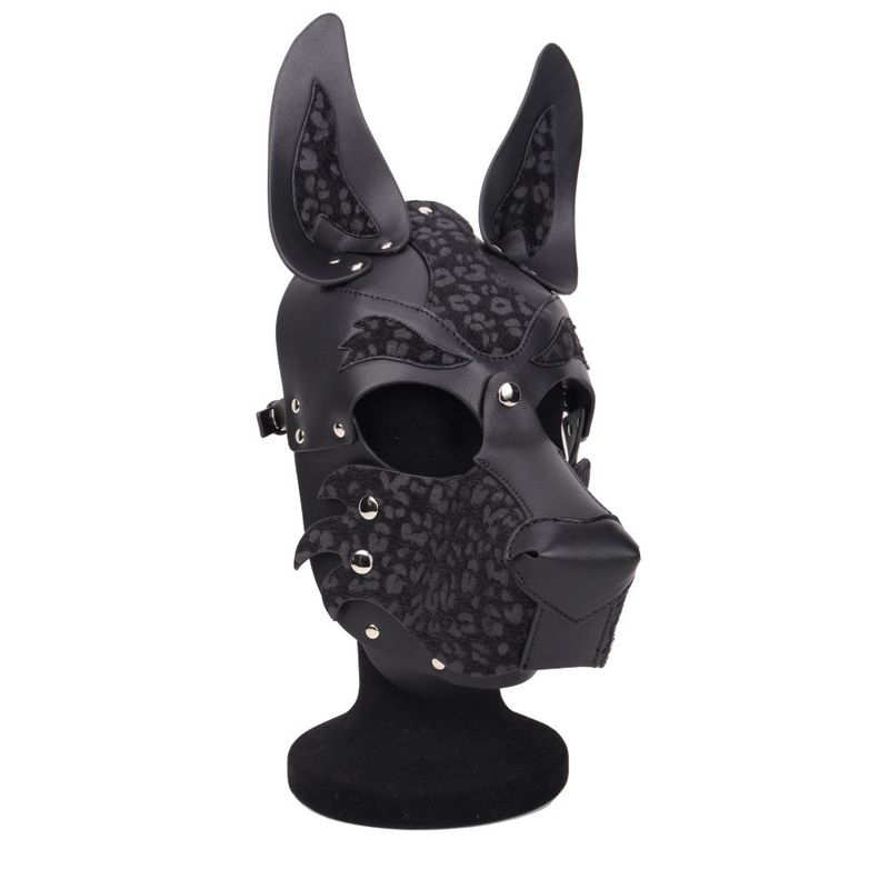 Dog/Pup Hood Black Adjustable Fit with Eye Cut-Out