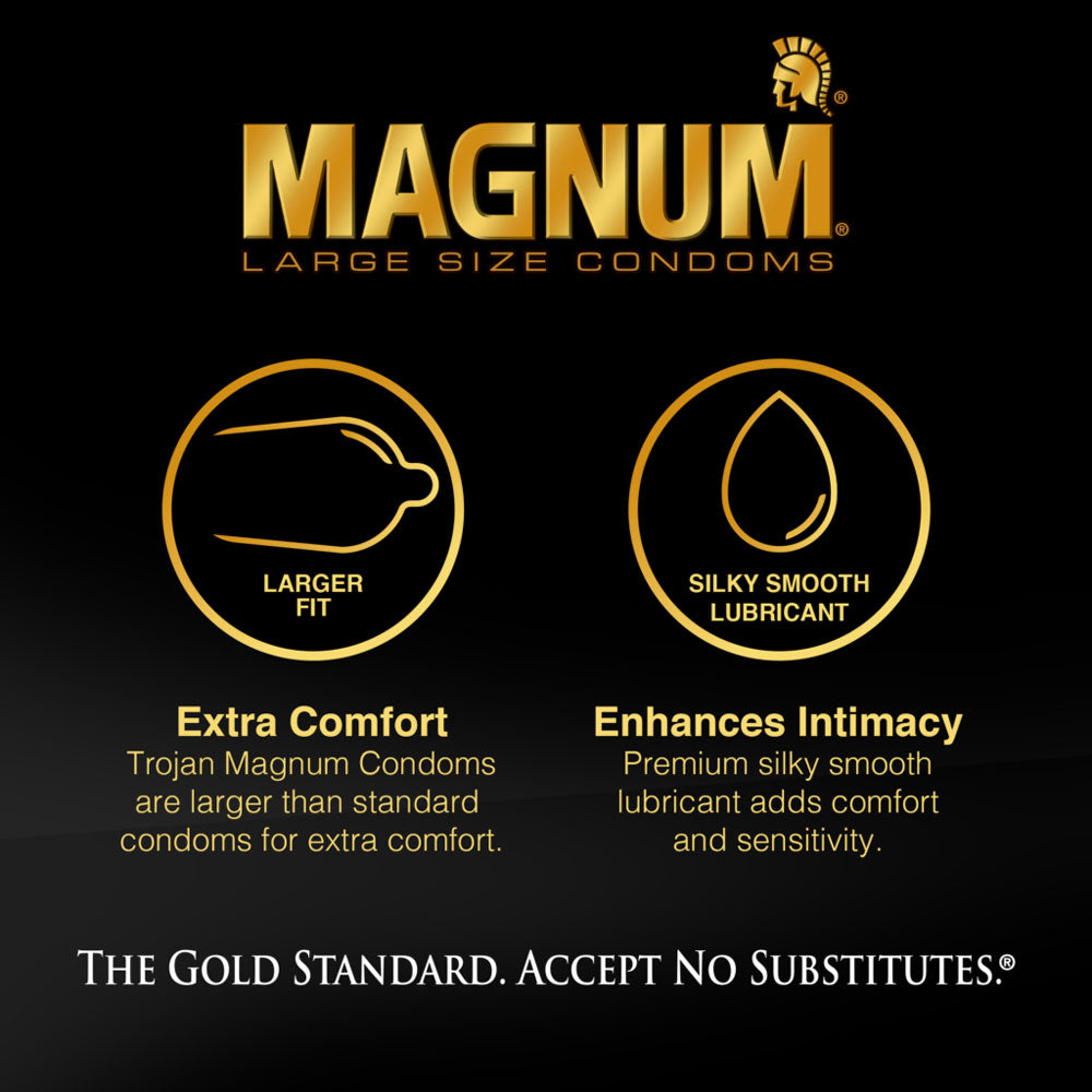 Trojan Magnum Large Size Gold Collection Condoms - 3 Pack