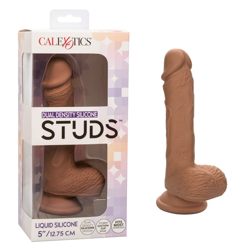 Dual Density Silicone Studs 5 Inch 12.75 cm Brown Realistic Flexible Design with Suction Cup Base