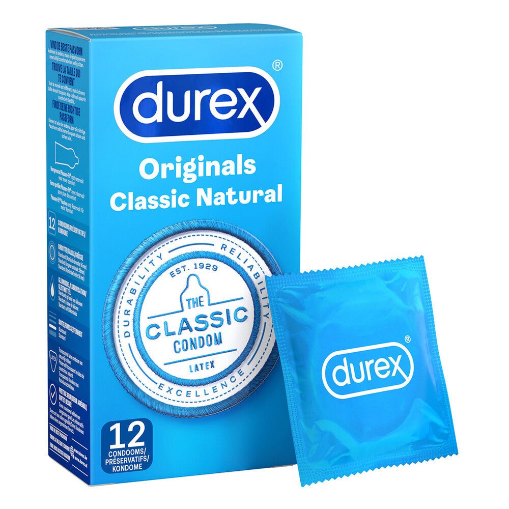 Durex Originals Classic Natural – Transparent Condom 12 Pack