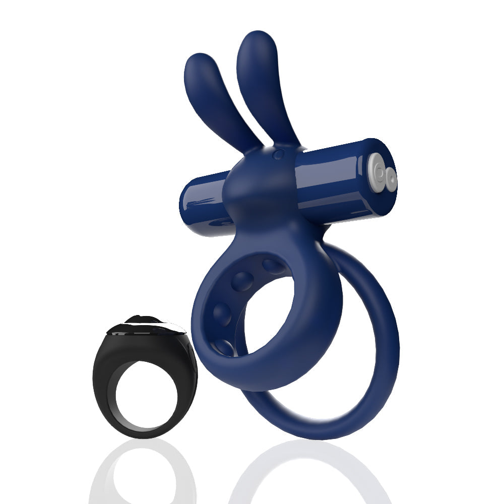 Ohare Remote Control (Blue) – Waterproof Rechargeable Wearable Rabbit Vibrator with Double-Ring Design