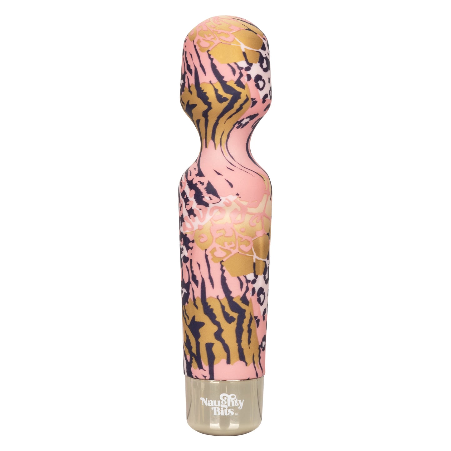Naughty Bits WTF Wand to Fuck Pink and Gold Flexible Silicone Personal Massager - Waterproof
