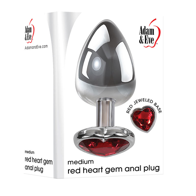 Adam & Eve Red Heart Gen Medium 8.25 cm Metallic Butt Plug
