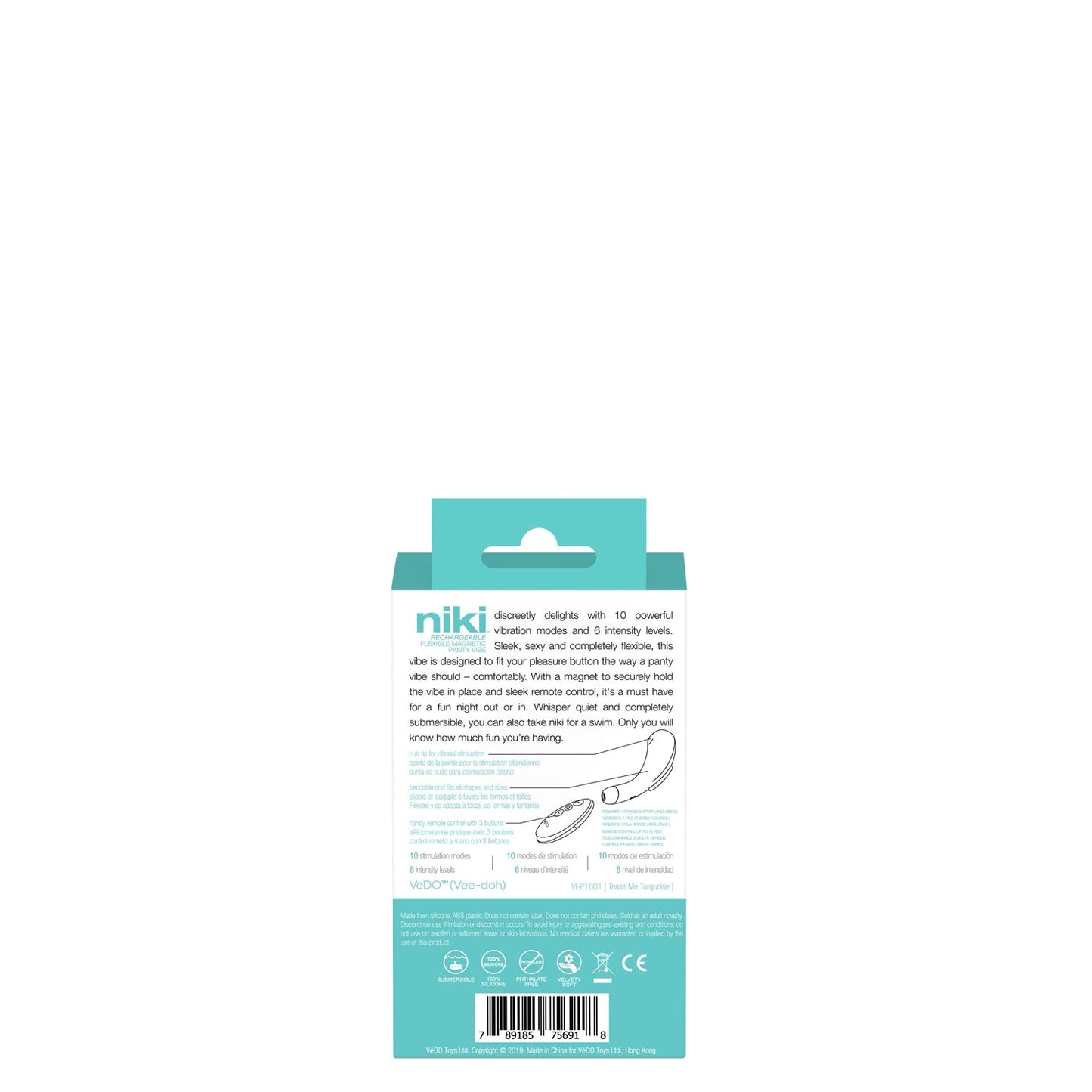 Niki Rechargeable Magnetic Panty Vibe (Turquoise) – Flexible Vibrator