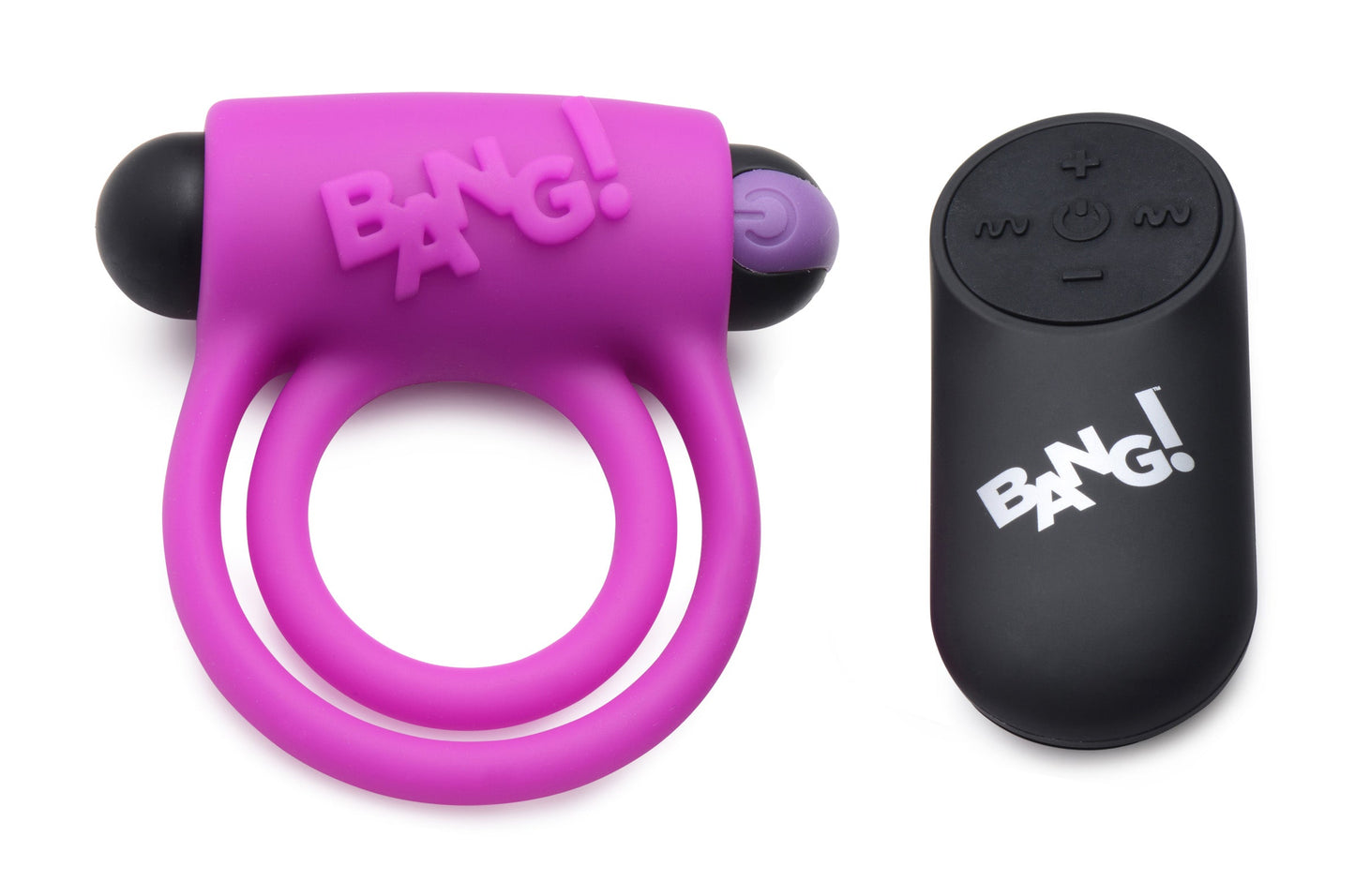 Bang Silicone Cock Ring and Bullet - Vibrating Cock Ring with Wireless Remote in Black