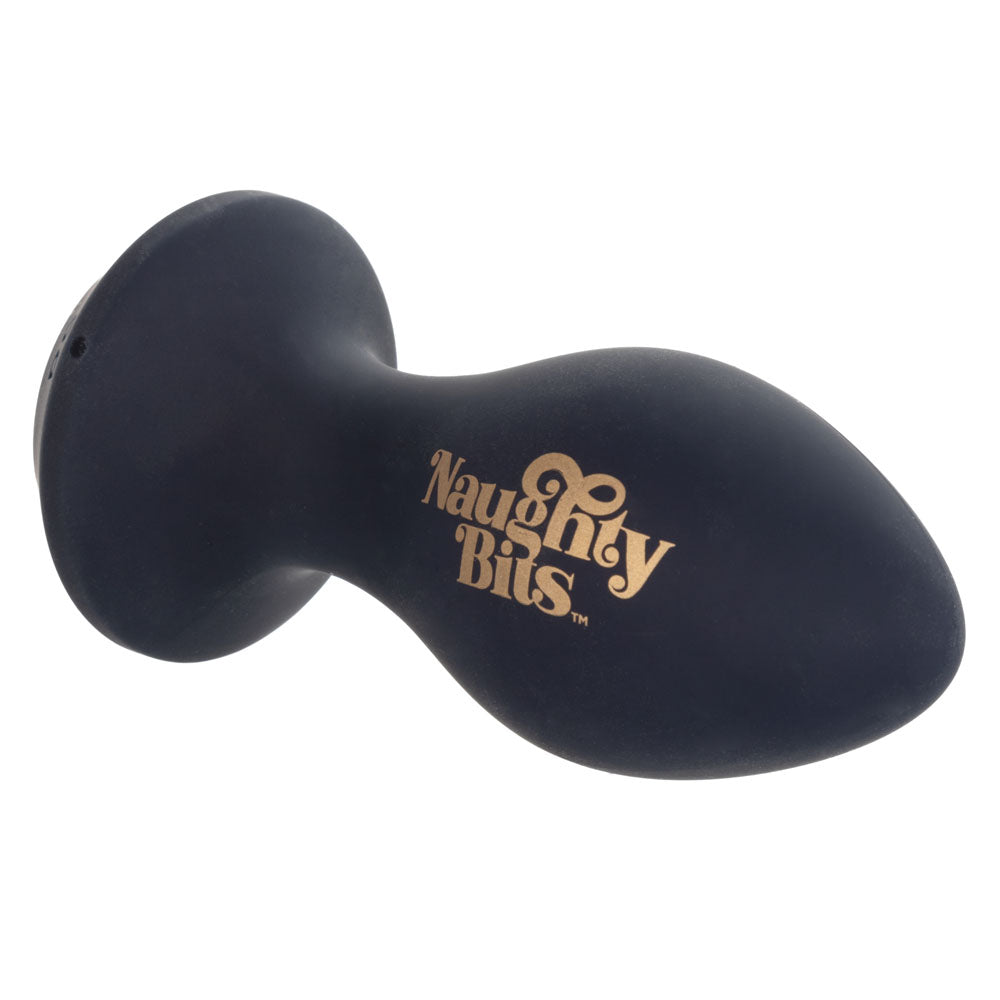 Naughty Bits Shake Your Ass Petite Black Vibrating Butt Plug with Gemstone Button