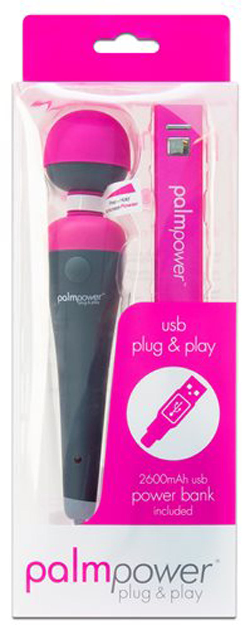 PalmPower Massage Wand Plug and Play with Power Bank
