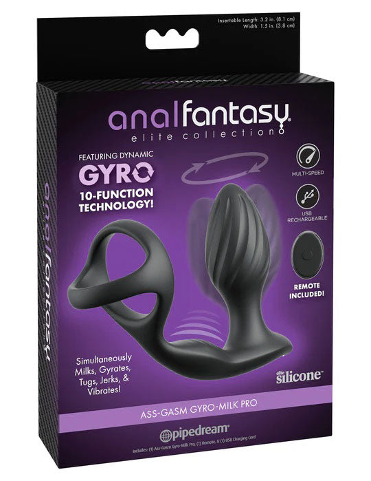Anal Fantasy Elite Collection Ass-Gasm Gyro-Milk Pro (Black) – Prostate Massager