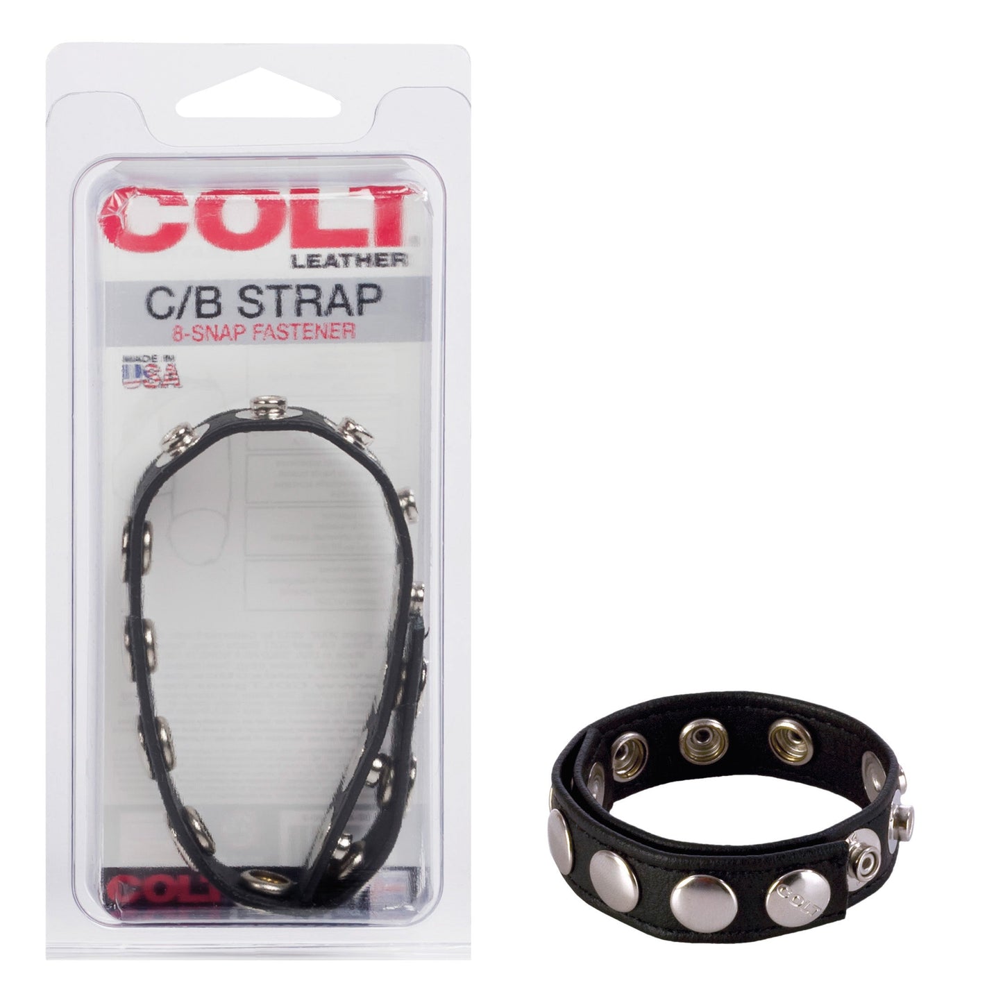 Colt 8 Snap Fastener Leather Strap – Luxury Leather Bondage Strap