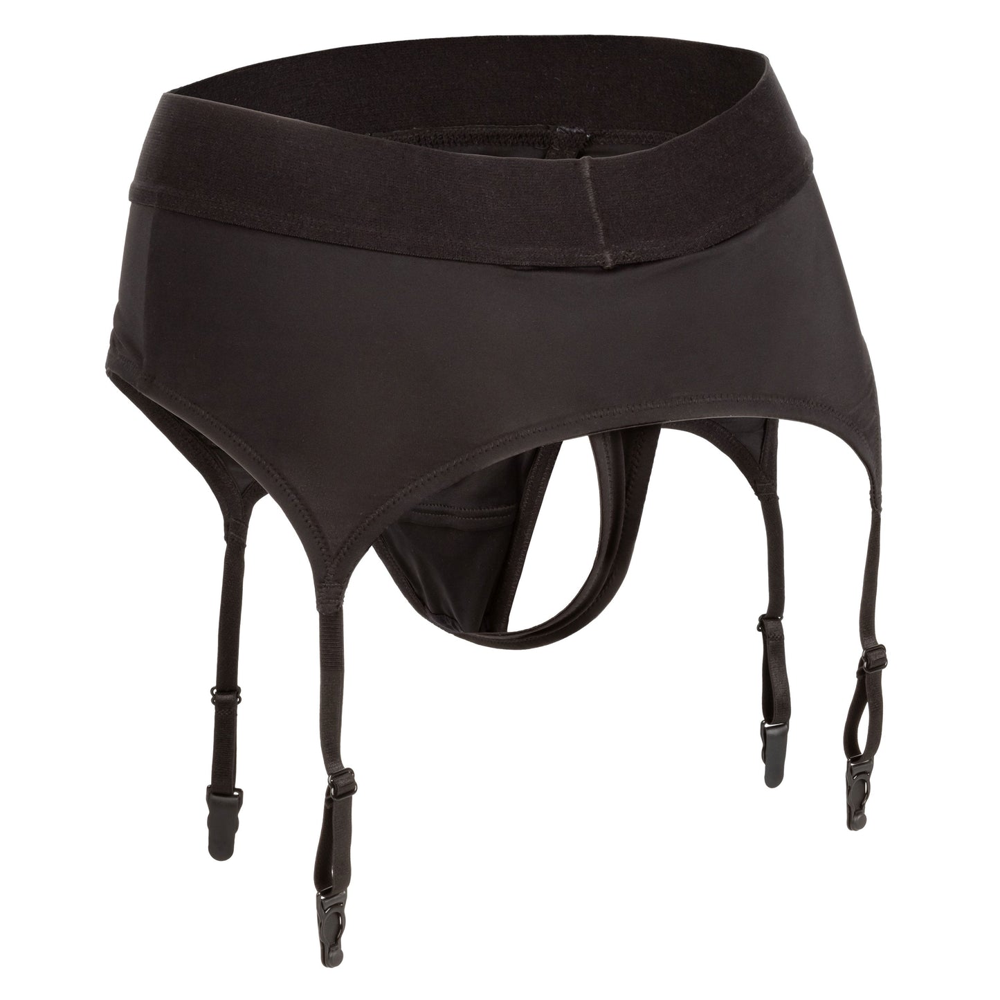 Boundless Black Thong with Garter Harness for L/XL Comfort