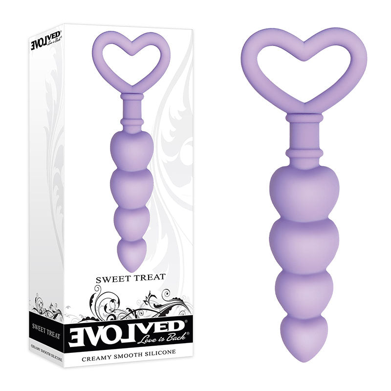 Sweet Treat Heart-Shaped Silicone Beads – 6.15" Flexible Graduated Butt Plug