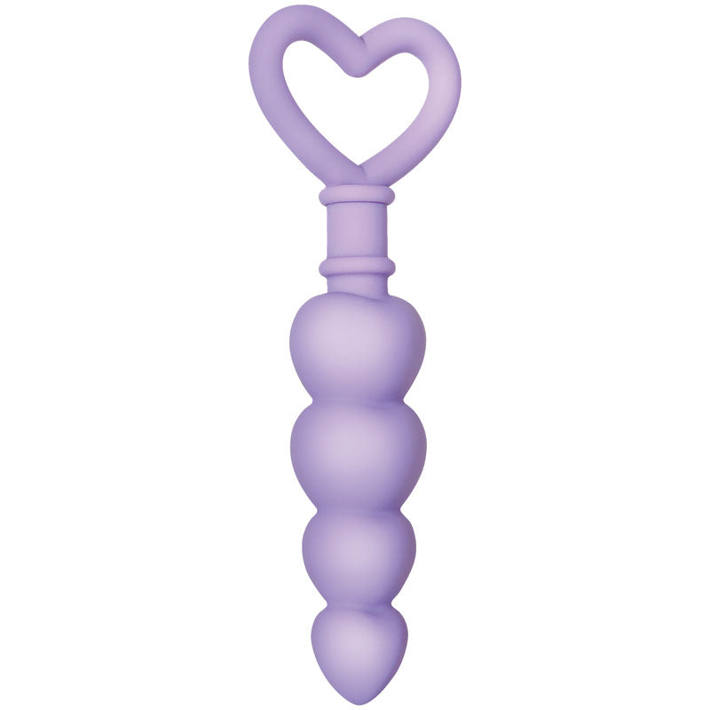 Sweet Treat Heart-Shaped Silicone Beads – 6.15" Flexible Graduated Butt Plug