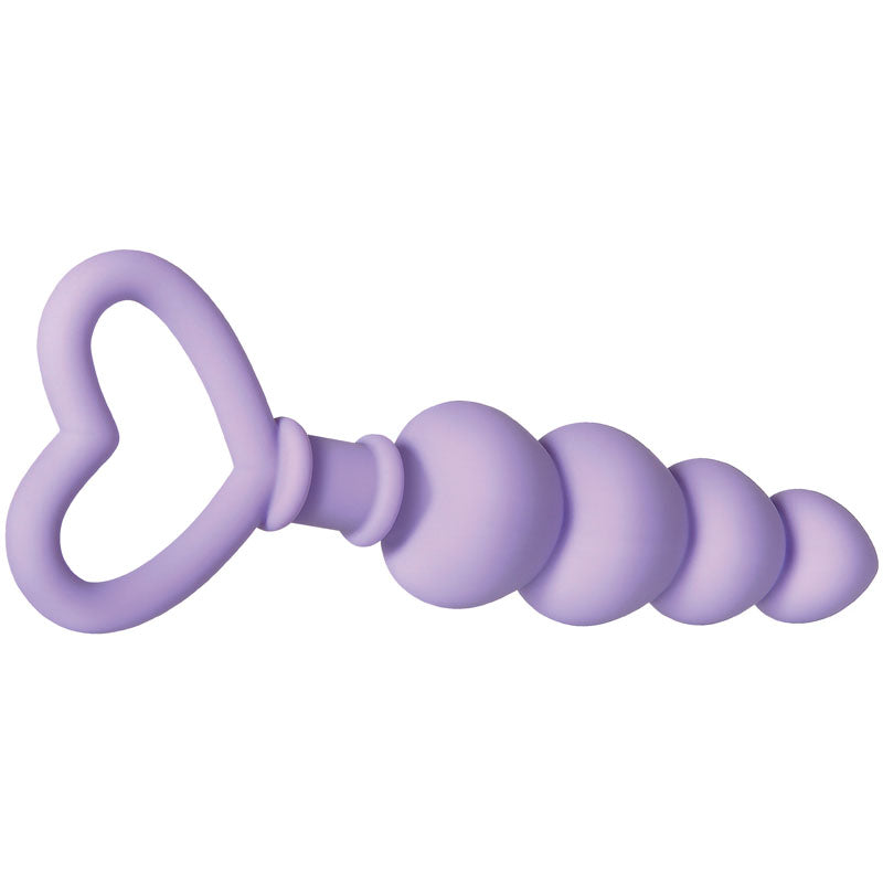 Sweet Treat Heart-Shaped Silicone Beads – 6.15" Flexible Graduated Butt Plug
