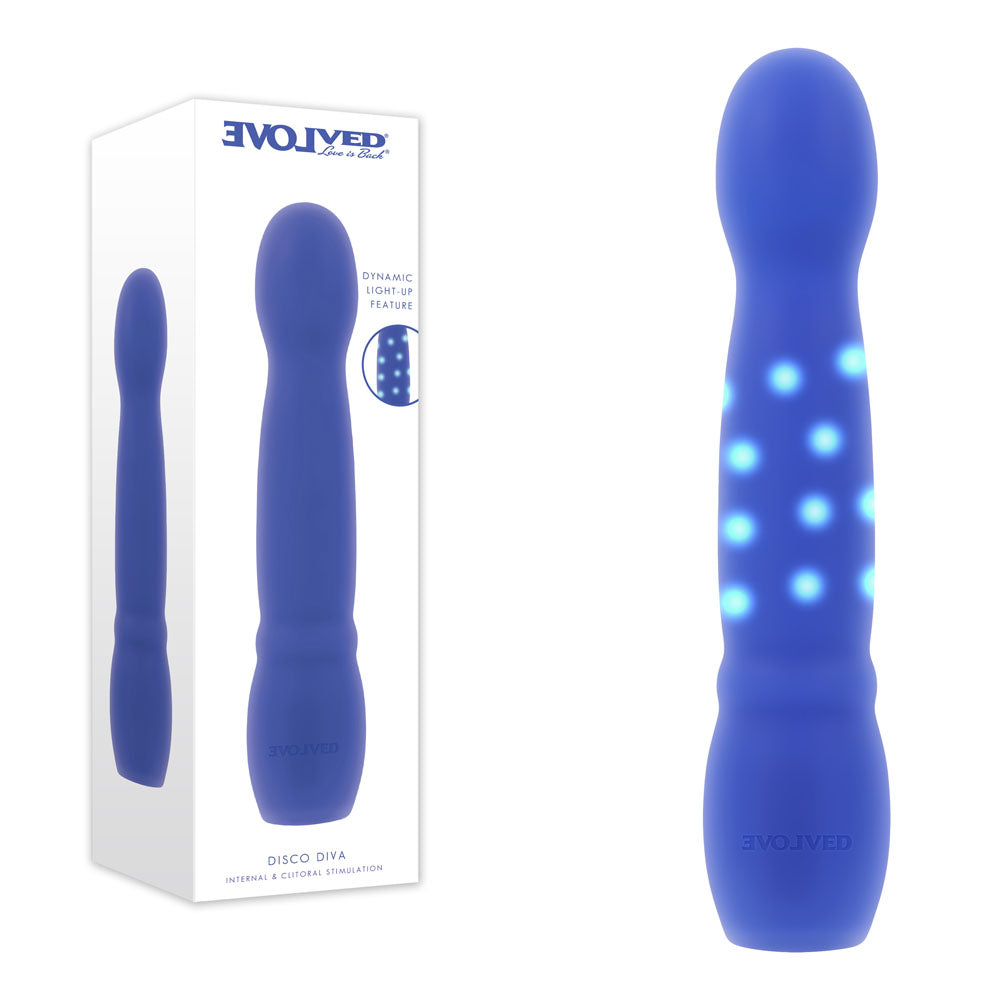 Evolved Disco Diva – USB Rechargeable 20.9 cm Light Up Vibrator