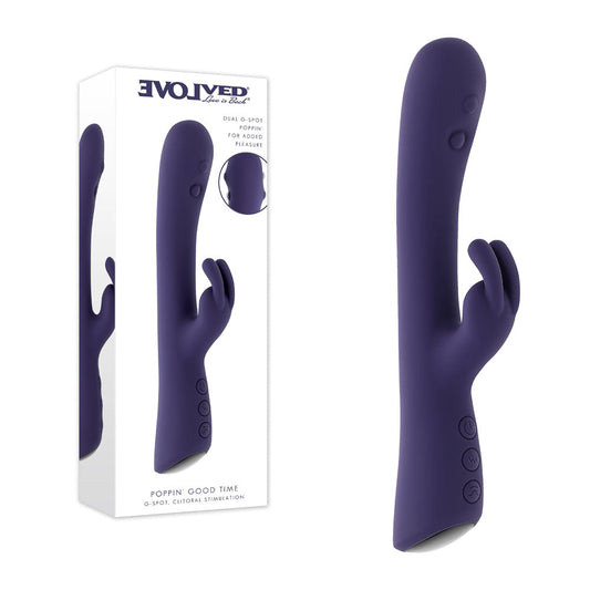 Evolved Poppin Good Time – 20 cm USB Rechargeable Rabbit Vibrator